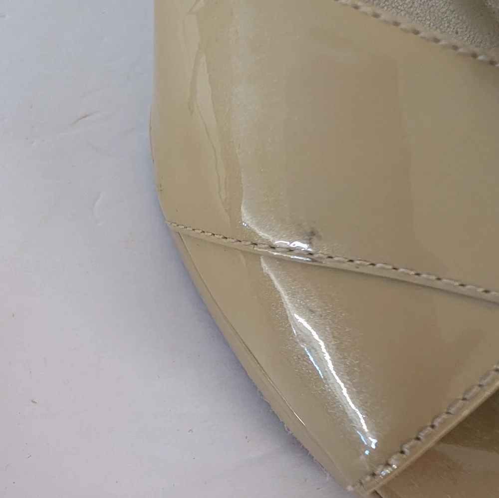 Talbots Shoes Cream Peep Toe Slight Platefom 5 Inches Heels 7W